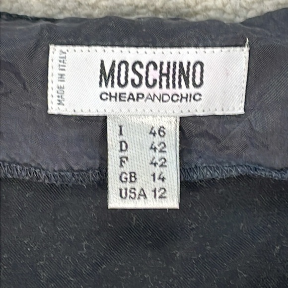 Moschino Cheap and Chic Floral Garden Sleeveless Mini Dress Black Boatneck Sz 12 - Picture 10 of 12